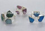 NGR363 10*14mm - 12*16mm freeform druzy agate rings wholesale