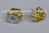 NGR372 15*20mm - 20*25mm freeform druzy agate rings wholesale