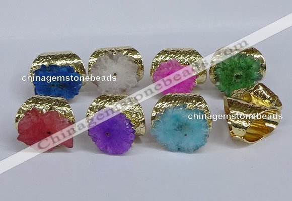 NGR390 18*25mm - 22*28mm freeform druzy agate gemstone rings