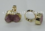 NGR53 18*25mm - 20*30mm freeform plated druzy agate rings