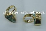 NGR55 18*25mm - 20*30mm freeform plated druzy agate rings