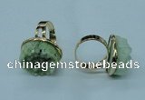 NGR58 15*20mm - 18*25mm freeform plated druzy agate rings