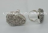 NGR60 25*30mm - 30*40mm freeform plated druzy agate rings