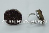 NGR63 25*30mm - 30*40mm freeform plated druzy agate rings