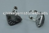 NGR66 15*20mm - 18*25mm freeform plated druzy agate rings