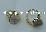 NGR68 12*16mm - 13*18mm freeform plated druzy agate rings