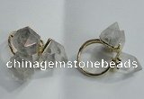 NGR75 13*18mm - 15*20mm faceted nuggets white crystal rings