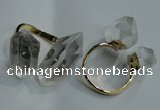NGR76 15*20mm - 18*25mm faceted nuggets white crystal rings