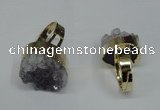 NGR86 15*20mm - 20*25mm freeform druzy amethyst gemstone rings