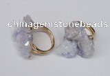 NGR96 15*20mm - 20*25mm nuggets plated druzy quartz rings