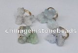 NGR99 15*20mm - 20*25mm nuggets plated druzy quartz rings