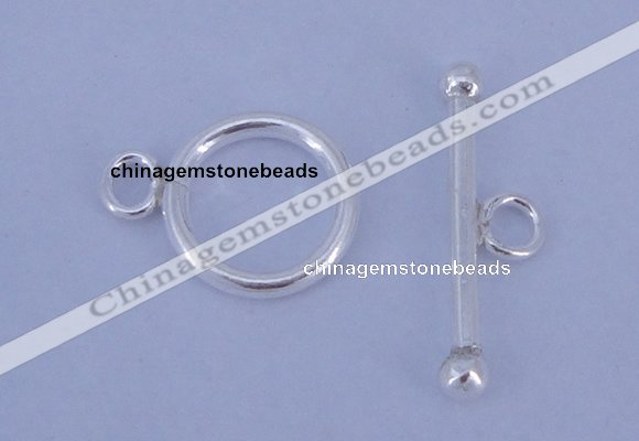 SSC03 5pcs 10mm donut 925 sterling silver toggle clasps