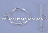 SSC05 5pcs 16mm donut 925 sterling silver toggle clasps