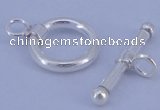 SSC06 5pcs 10mm donut 925 sterling silver toggle clasps