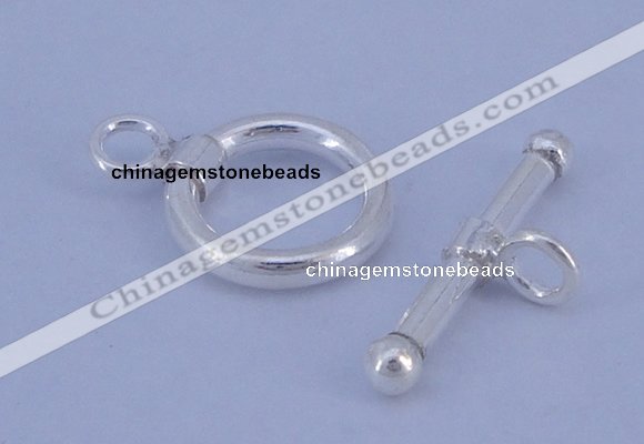 SSC06 5pcs 10mm donut 925 sterling silver toggle clasps