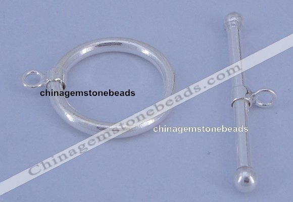 SSC07 5pcs 22mm donut 925 sterling silver toggle clasps