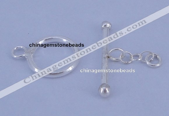 SSC09 5pcs 12mm donut 925 sterling silver toggle clasps