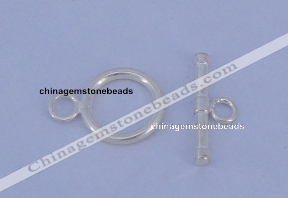 SSC10 5pcs 12mm donut 925 sterling silver toggle clasps
