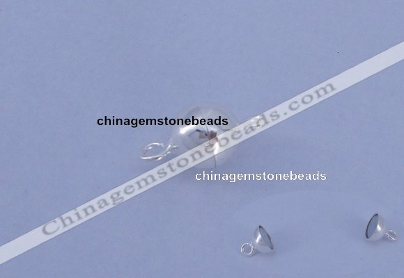 SSC101 5pcs 6mm round 925 sterling silver magnetic clasps