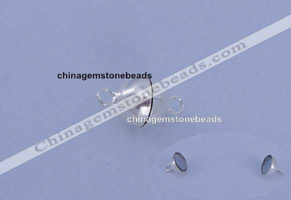 SSC102 5pcs 8mm round 925 sterling silver magnetic clasps