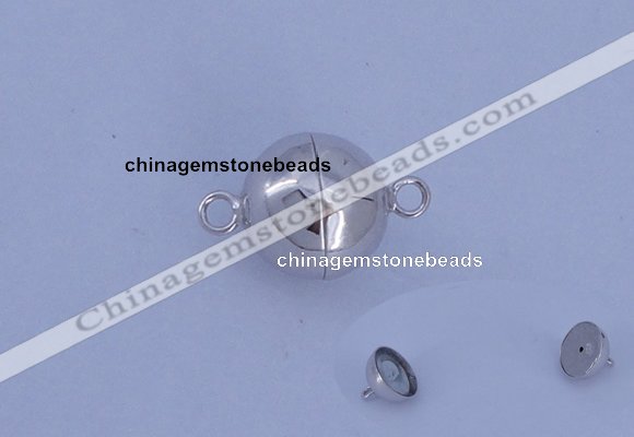 SSC104 2pcs 12mm round 925 sterling silver magnetic clasps