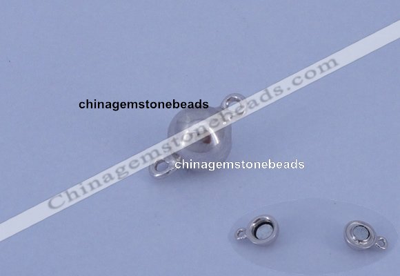 SSC106 5pcs 6mm round 925 sterling silver magnetic clasps