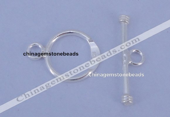 SSC14 5pcs 12mm donut 925 sterling silver toggle clasps