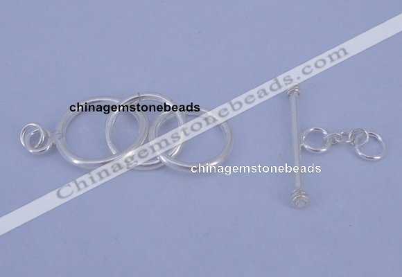 SSC15 5pcs 12mm - 14mm donut 925 sterling silver toggle clasps