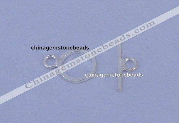 SSC16 5pcs 8mm donut 925 sterling silver toggle clasps