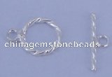 SSC17 5pcs 8.5mm donut 925 sterling silver toggle clasps