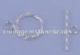 SSC17 5pcs 8.5mm donut 925 sterling silver toggle clasps