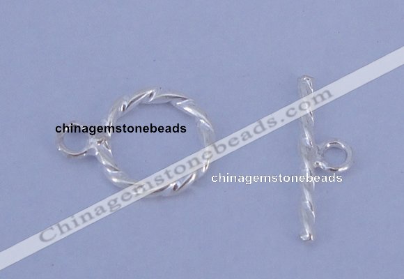 SSC17 5pcs 8.5mm donut 925 sterling silver toggle clasps