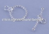 SSC18 5pcs 10mm donut 925 sterling silver toggle clasps