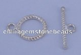 SSC19 5pcs 11mm donut 925 sterling silver toggle clasps