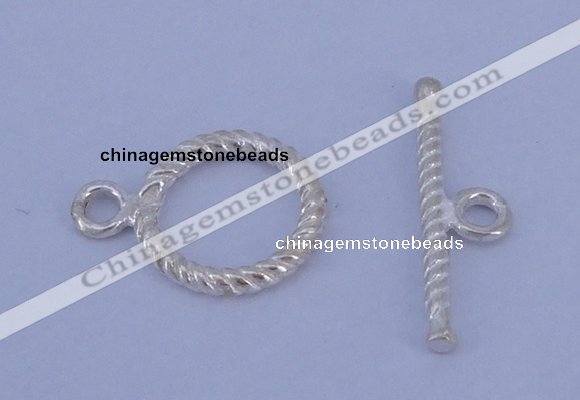 SSC19 5pcs 11mm donut 925 sterling silver toggle clasps