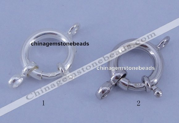 SSC208 5pcs 13.5mm 925 sterling silver spring rings clasps