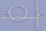 SSC21 5pcs 14.5mm donut 925 sterling silver toggle clasps