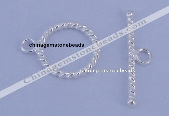 SSC21 5pcs 14.5mm donut 925 sterling silver toggle clasps