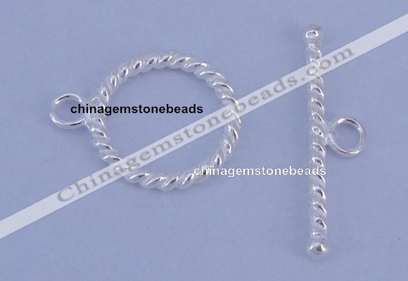 SSC21 5pcs 14.5mm donut 925 sterling silver toggle clasps