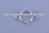 SSC212 5pcs three-strand 14.5mm sterling silver spring rings clasps