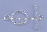 SSC23 5pcs 11mm donut 925 sterling silver toggle clasps