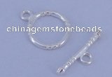 SSC25 5pcs 12mm donut 925 sterling silver toggle clasps