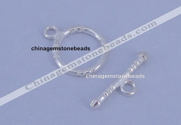 SSC25 5pcs 12mm donut 925 sterling silver toggle clasps