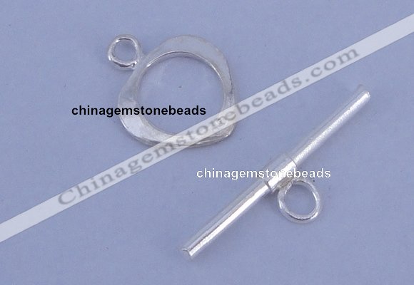 SSC26 5pcs 10*13mm heart 925 sterling silver toggle clasps