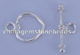 SSC27 5pcs 11*14mm heart 925 sterling silver toggle clasps