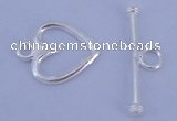 SSC28 5pcs 11*14mm heart 925 sterling silver toggle clasps