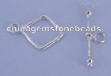 SSC31 5pcs 12*16mm diamond 925 sterling silver toggle clasps